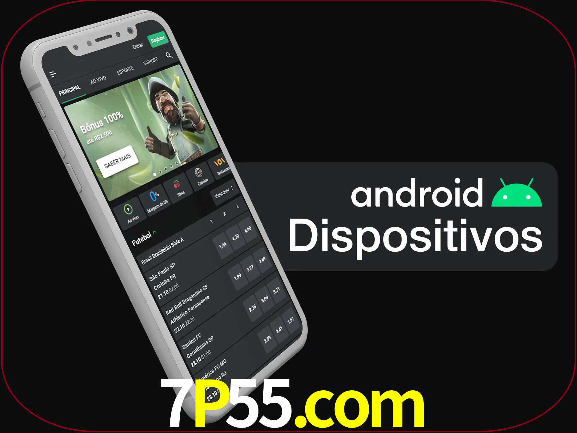 O aplicativo suporta a maioria de todos os dispositivos Android.